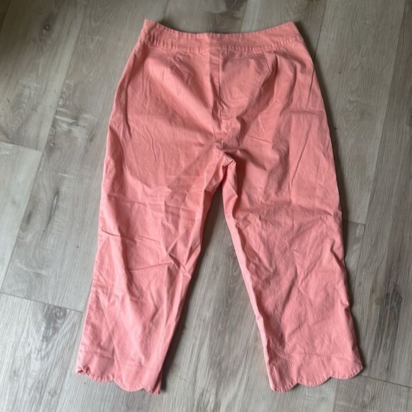 Kim Rogers Scalloped Coral Capri Pants, Cropped Size 8 - Picture 4 of 4